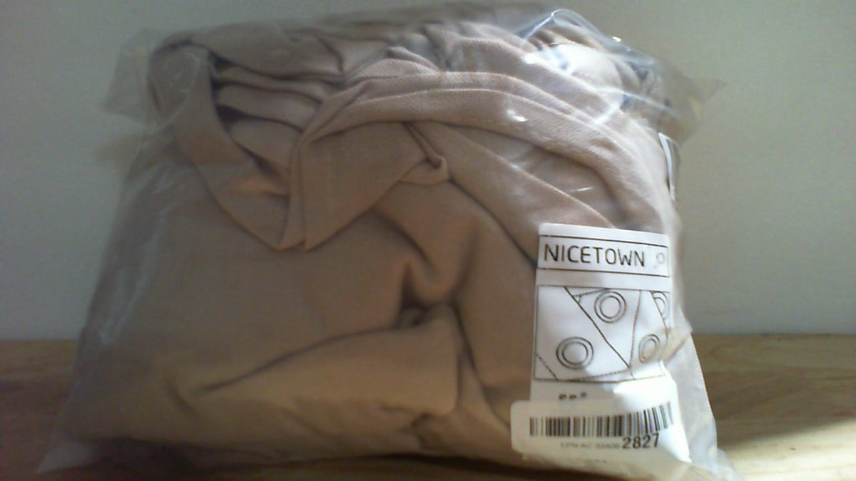 NICETOWN Cortinas de Lino con Poliester de 183 cm de Largo | 2 Paneles con Ojales | Filtran la Luz con Mezcla de Lino para Sala o Dormitorio | Color Angora | 140x183 cm
