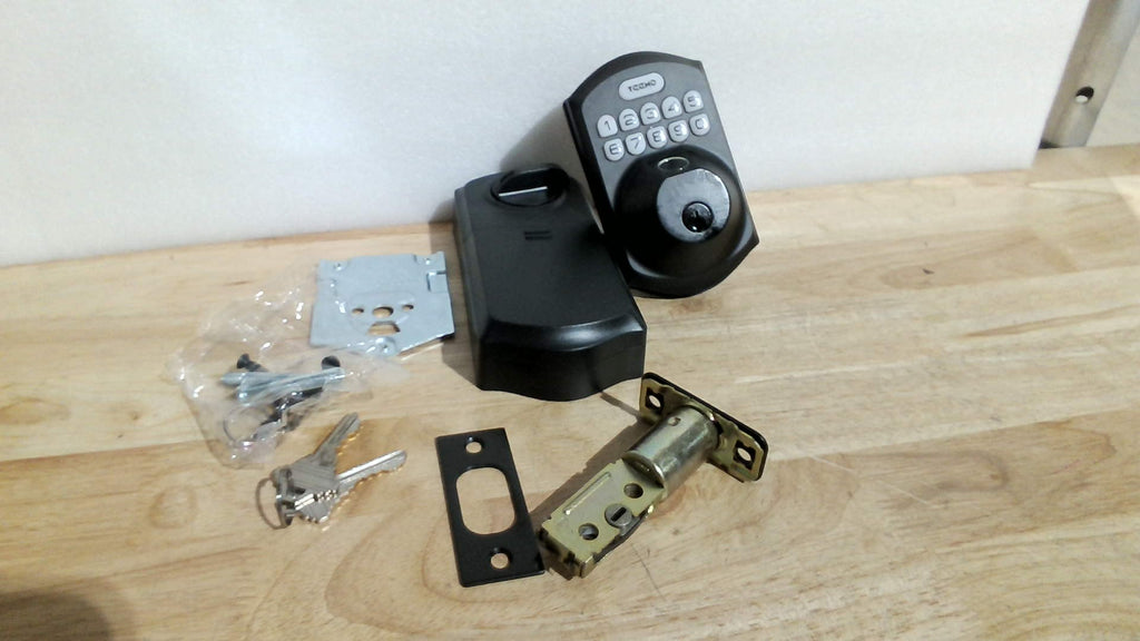 caja de una cerradura inteligente inalámbrica TEEHO TE012W Wi-Fi Smart Lock ( ARTICULO VIENE COMO SE OBSERVA EN LA SEGUNDA IMAGEN )