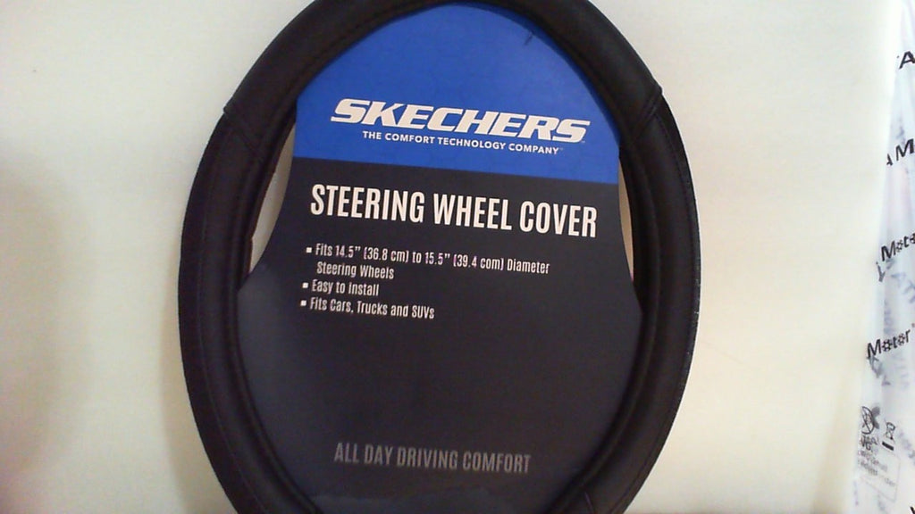Cubrevolante Skechers Air-Cooled de Cuero | Funda Universal para Volante 14.5-15 pulgadas, Protector Antideslizante para SUV, Vans, Sedanes y Camiones | Negro