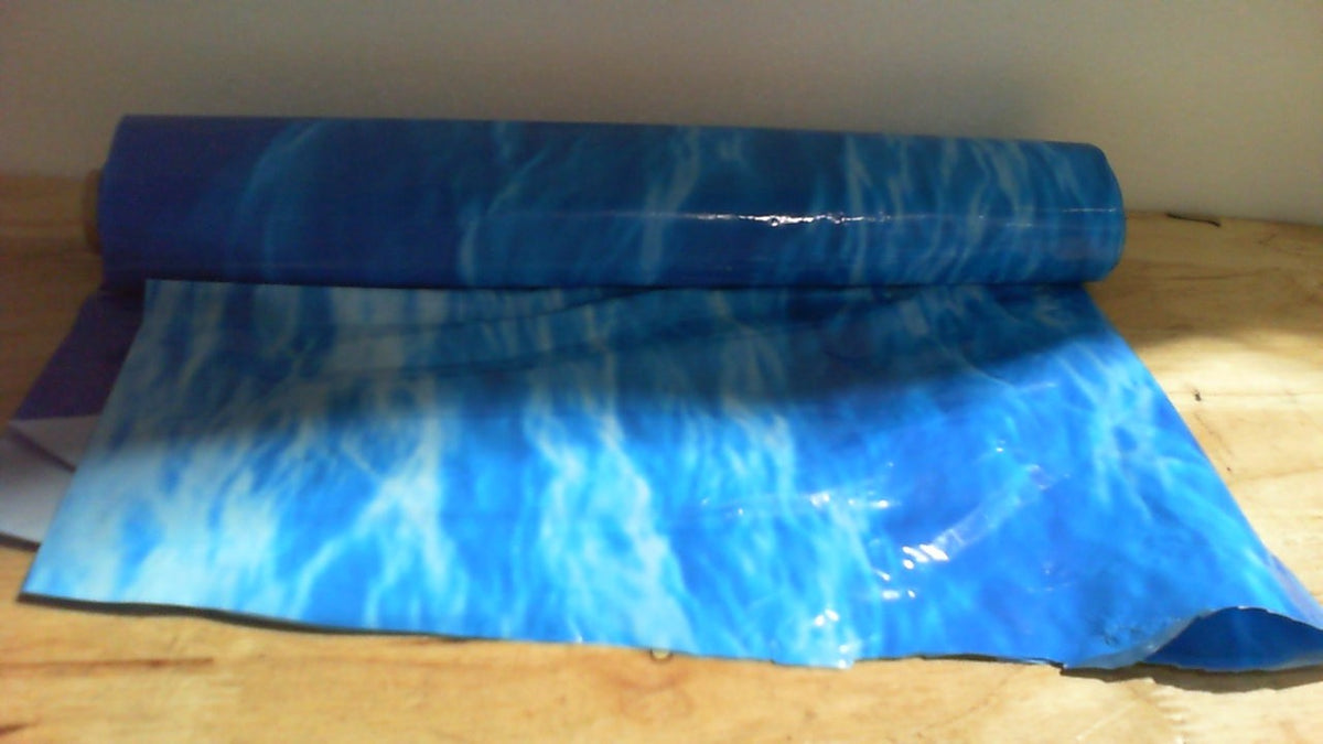 USADO - Mantel Plástico Irenare de Olas del Mar | Rollo de 54 Pulgadas x 100 Pies | Diseño Azul de Agua para Fiestas de Playa, Piscina y Baby Shower