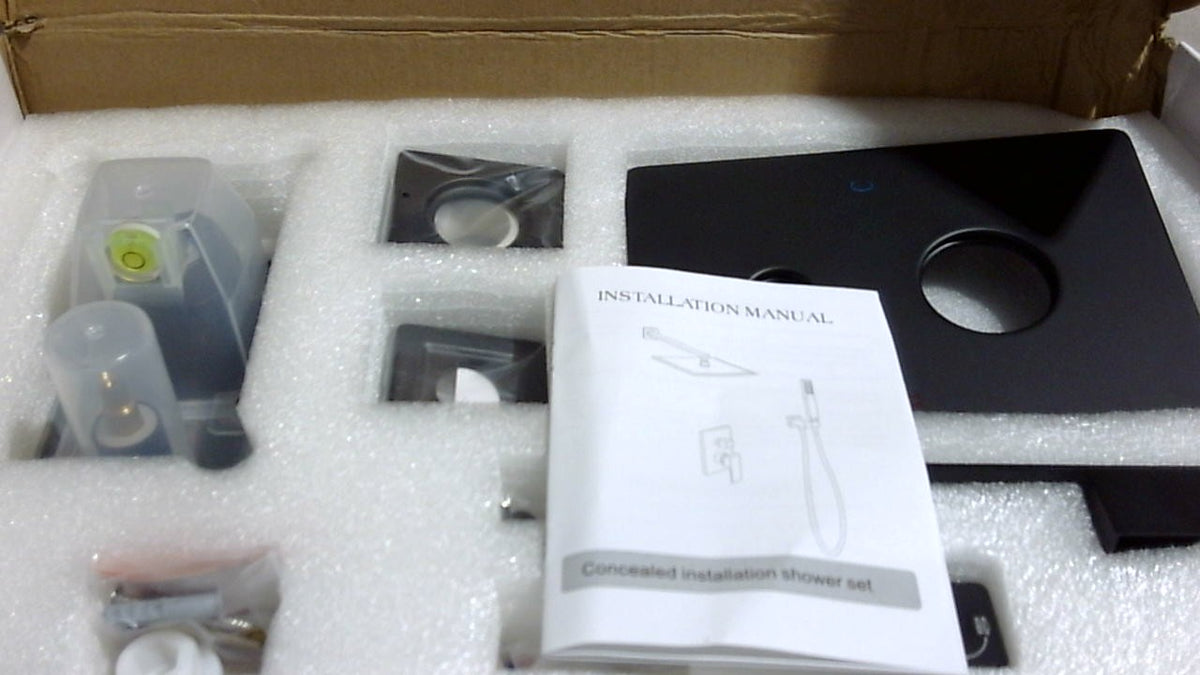 Sistema de Ducha JingGang Negro Mate 12" | Combo de Lluvia de Lujo | Montaje en Pared | Regadera de Lluvia y Ducha de Mano | Set de Grifería para Baño