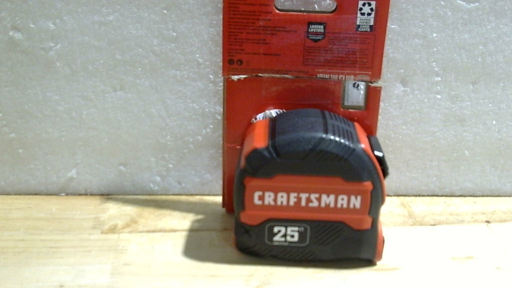 CRAFTSMAN Cinta Metrica 25 Pies con Marcado de Fracciones | Retractil con Bloqueo Manual (CMHT37443S)