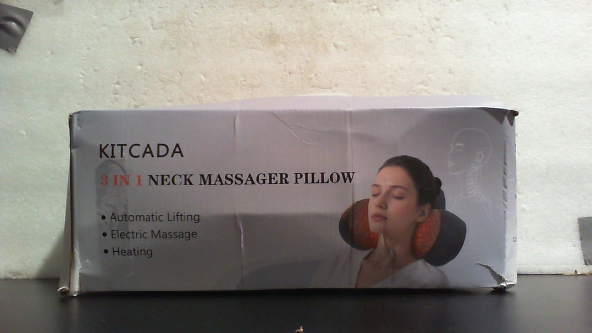 Almohada masajeadora de cuello recargable 3 en 1 con calor, vibración