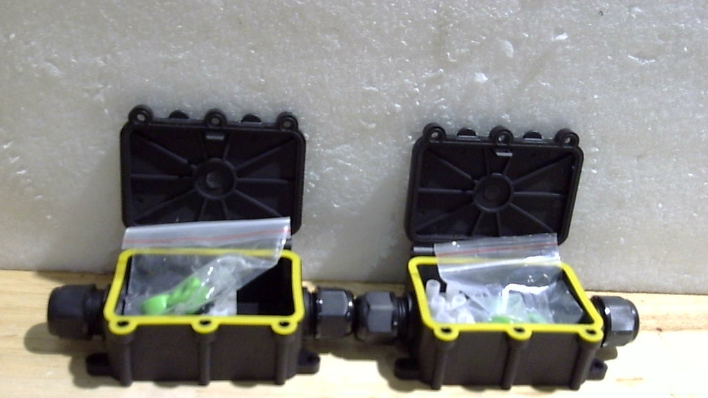 FALTAN TORNILLOS-Caja de Conexiones Exterior Impermeable IP68 | 2 Vias M20 | Kit de Reparacion de Cable de Extension y Conector de Cable Subterraneo Coaxial | 2 Piezas