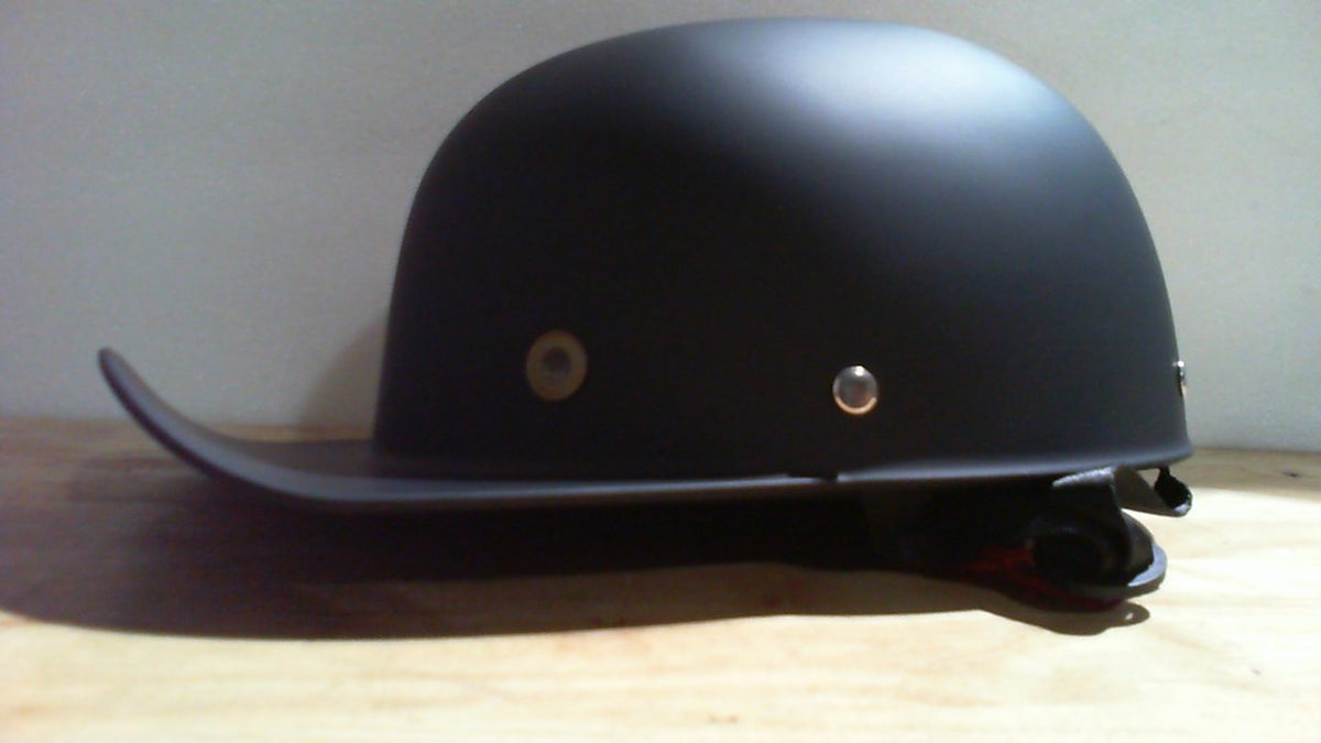 CASO (MATE) NO BRILLANTE. Casco de Motocicleta Yesmotor Estilo Gorra de Béisbol Retro | Unisex Adulto, Aprobado DOT | Negro Mate, Talla L