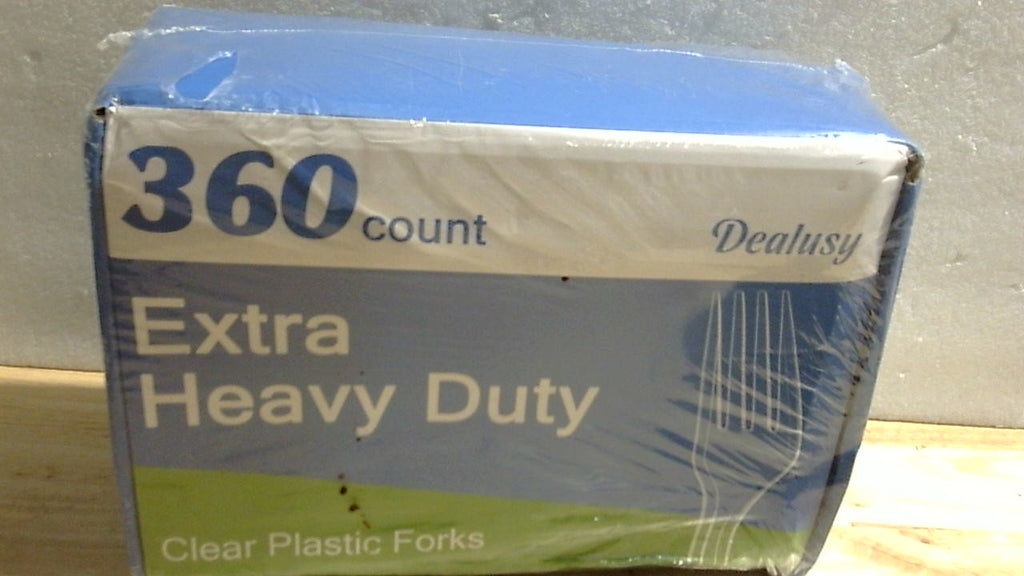 Dealusy 360 Tenedores de Plástico Transparente Extra Resistentes | Desechables sin BPA, Resistentes al Calor | A Granel para Fiestas