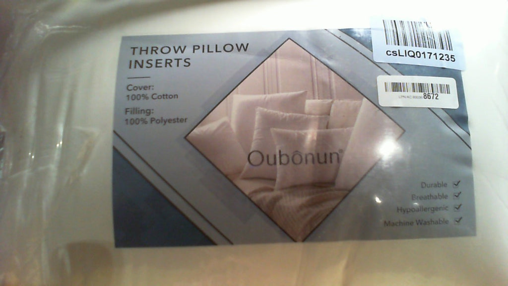 Relleno de Almohada Euro Oubonun 28x28 | Funda 100% Algodon | Cuadrados Decorativos para Sofa | Blancos | Set 2