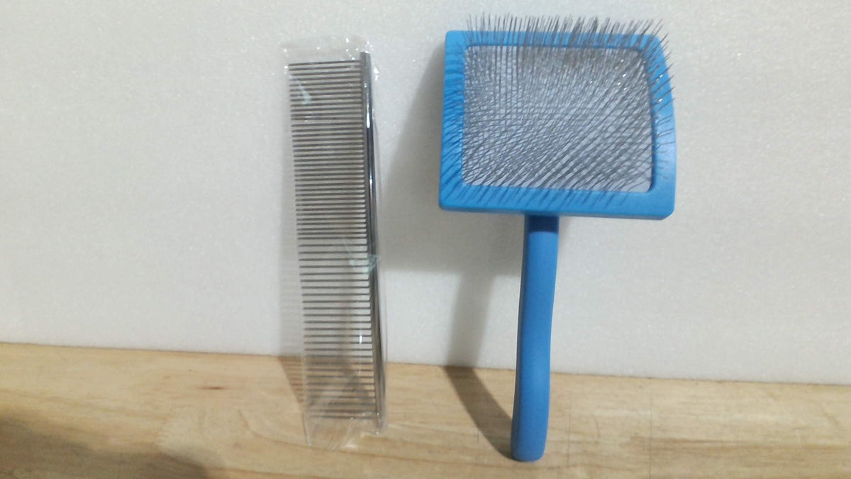 kit de peluquería canina y felina, que incluye un cepillo tipo carda (slicker brush ARTICULO VIENE COMO SE MUESTRA EN LA SEGUNDA IMAGEN