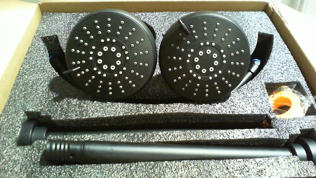 FALTA UNA VARILLA CON DOBLEZ (NO INCLUYE EL ASPERSOR GRANDE LA FOTO) sistema de columna de ducha doble en acabado negro mate