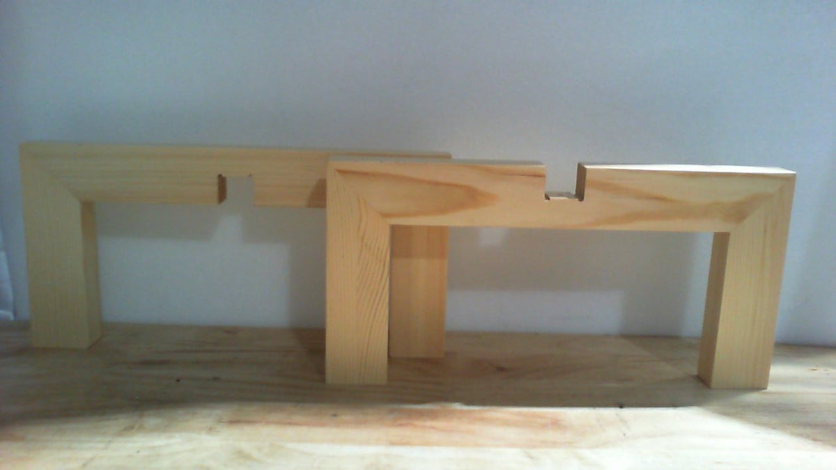 soporte de madera encastrable para macetas x2 (Wood Plant Stand)