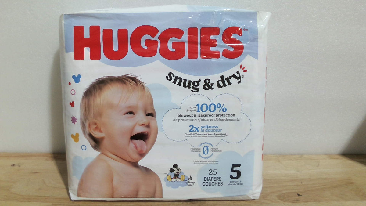 pañales Huggies Snug & Dry. Este paquete específico es de la Talla 5 ( articulo viene sellado asi como se muestra en la segunda imagen )