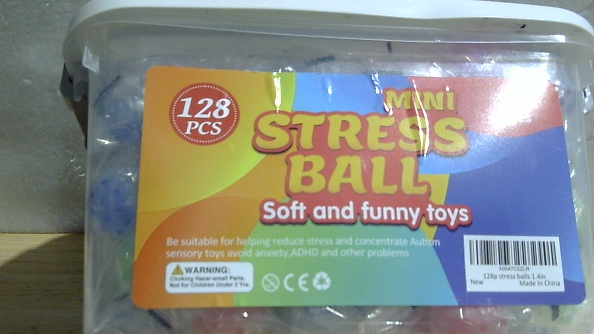 Paquete de 128 pelotas antiestrés VISCOO para adultos, pelotas blandas a granel, juego de pelotas antiestrés sensoriales, pelotas antiestrés y anti-ansiedad para relajarse, caja de premios para el aula, recuerdos de fiesta, regalos de cumpleaños