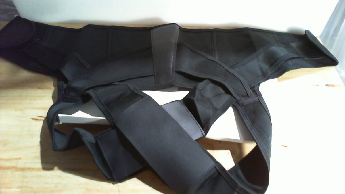 Faja de Soporte Lumbar y Corrector de Postura de color negro con tirantes