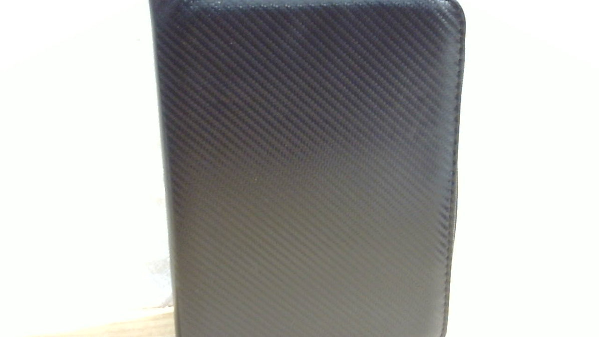 Estuche organizador negro con cierre y fundas transparentes de anillas