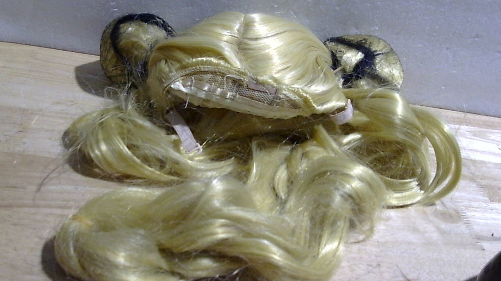 Peluca de cabello sintético Rubio, accesorios para el cabello de 8-9 pulgadas, con flequillo, personalizados