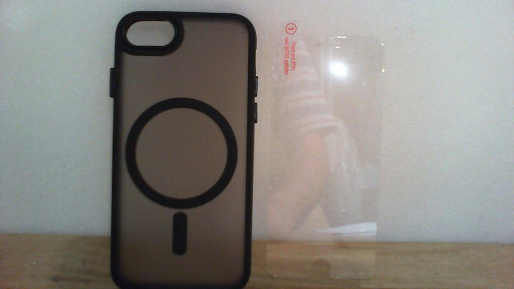 estuche (protector) magnético translúcido para iPhone junto con su respectiva lámina protectora de pantalla modelo 7-8