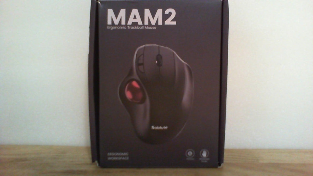 SABLUTE MAM2 Ergonomic Trackball Mouse. con cable usb a c y usb suelto.