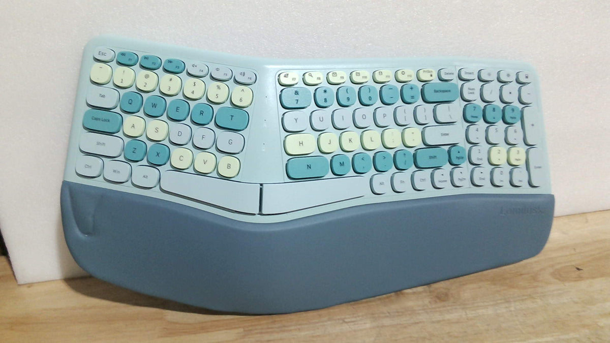 combo inalámbrico de teclado ergonómico y mouse Lomiluskr NOMI, ( ARTICULO VIENE COMO SE OBSERVA EN LA SEGUNDA IMAGEN LOS ACCESORIOS EN LA TERCERA IMAGEN