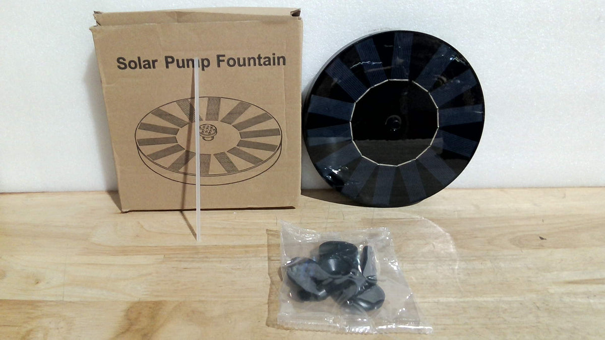 fuente de agua solar flotante (especialmente diseñada para baños de aves, estanques pequeños o decoración de jardines) articulo viene como se muestra en la segunda imagen