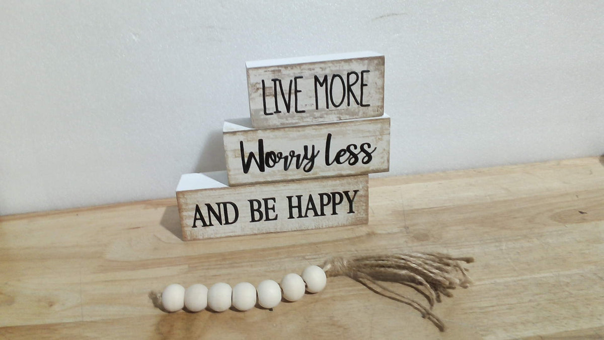 Juego de Bloques de Madera Decorativos con Frases ARTICULO VIENE COMO SE MUESTRA EN LA SEGUNDA IMAGEN