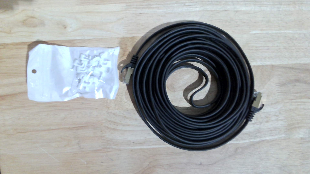 cable de red Ethernet plano ( ARTICULO VIENE COMO SE MUESTRA EN LA IMAGEN 2 )