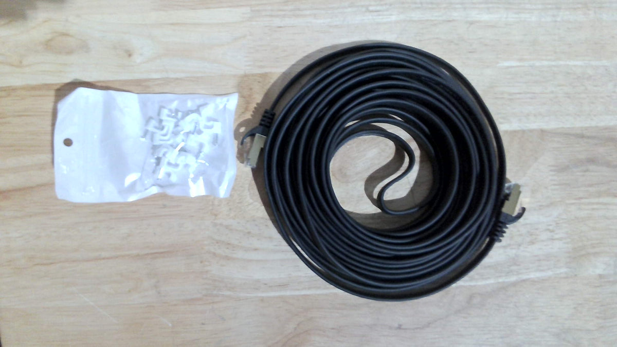 cable de red Ethernet plano ( ARTICULO VIENE COMO SE MUESTRA EN LA IMAGEN 2 )