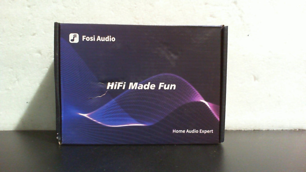 Preamplificador de fono Fosi Audio BOX X1 para tocadiscos MM , auriculares de 3,5 mm y RCA.