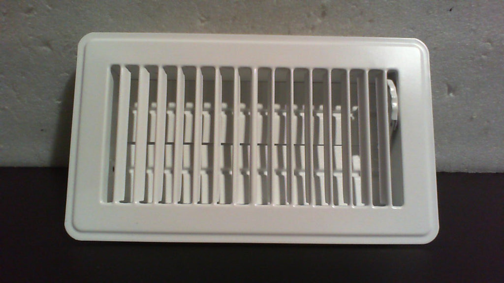 Howeall 4" x 8" Floor Register - Heavy Duty Steel Walkable Floor Vents - Easy Adjust Air Supply Lever - Vent Covers for Home (White)