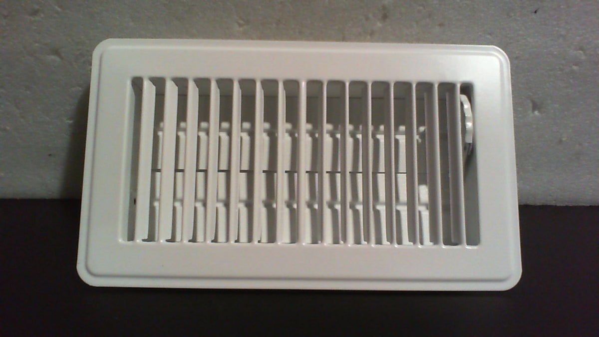 Howeall 4" x 8" Floor Register - Heavy Duty Steel Walkable Floor Vents - Easy Adjust Air Supply Lever - Vent Covers for Home (White)