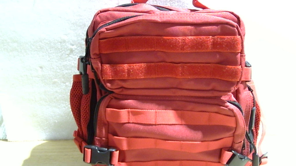 TAMAÑO PEQUEÑO-Mochila de viaje, mochila portátil para camping, color rojo. .