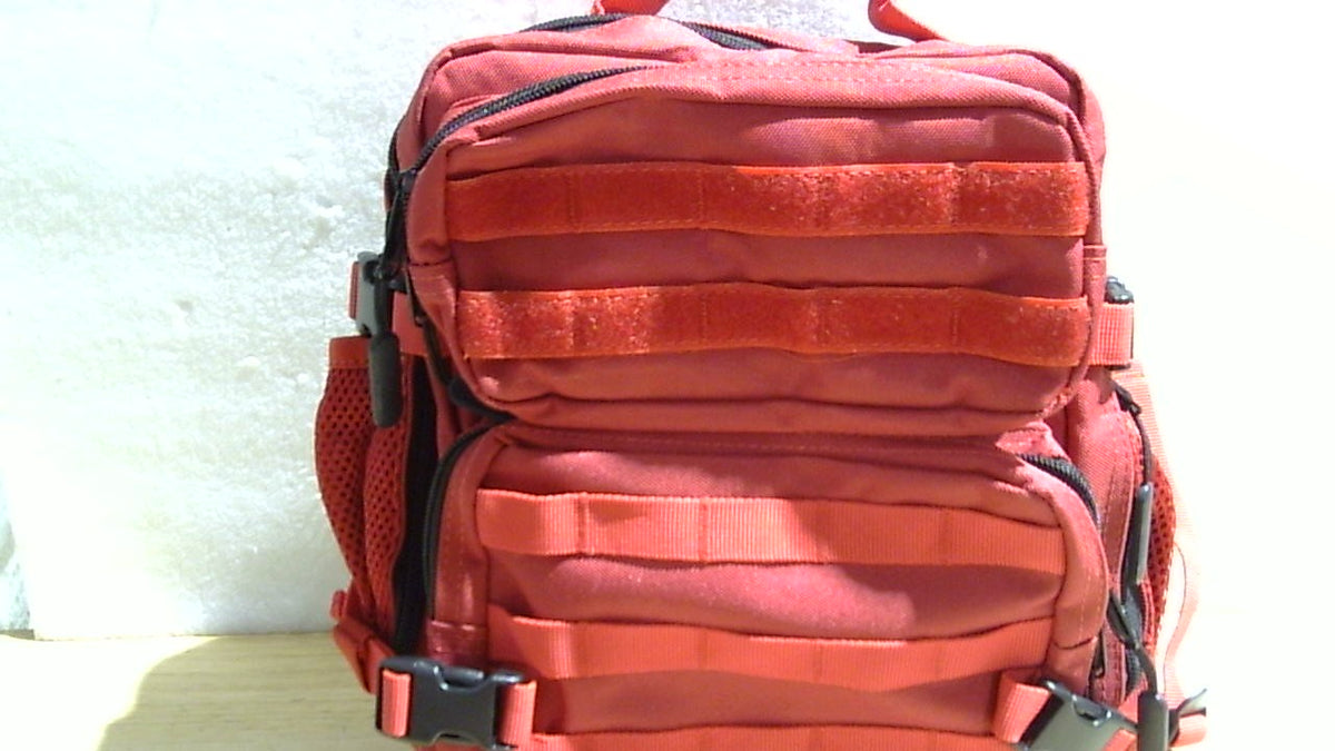 TAMAÑO PEQUEÑO-Mochila de viaje, mochila portátil para camping, color rojo. .