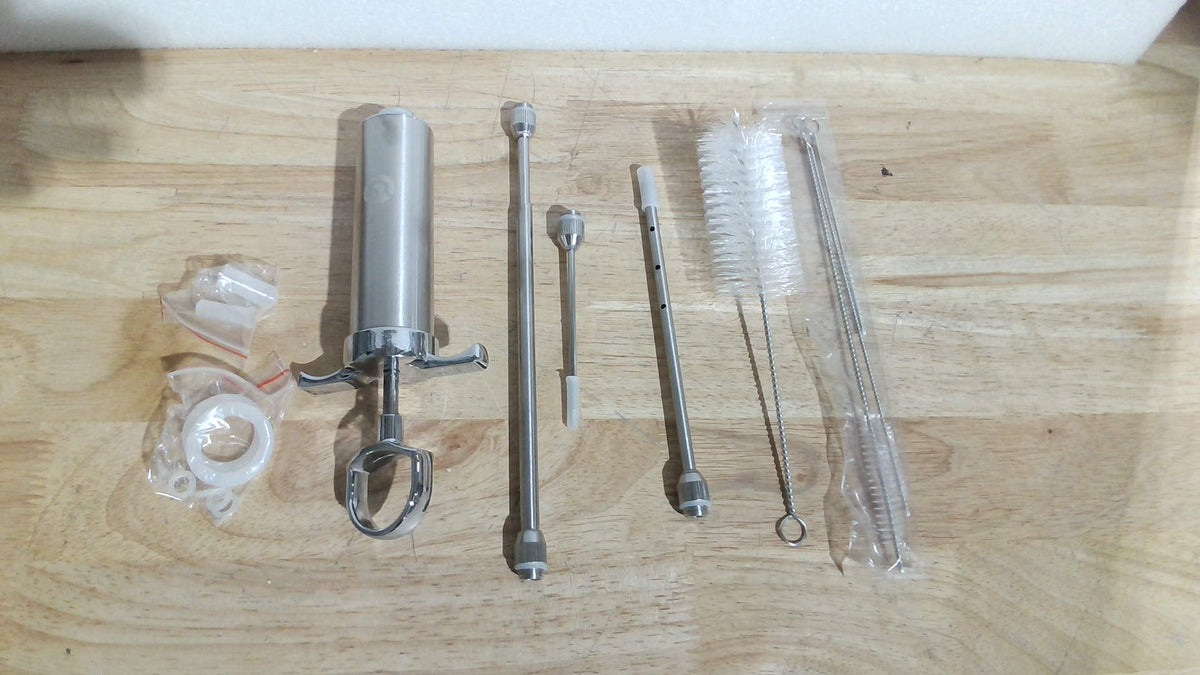 kit de inyector de adobo de acero inoxidable (Marinade Injector) ARTICULO VIENE COMO SE MUETRA EN LA IMAGEN 2