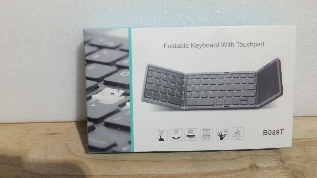 Teclado Inalámbrico Plegable con Touchpad (Modelo B089T).( ARTICULO VIENE COMO SE MUESTRA EN LA IMAGEN 2 Y 3