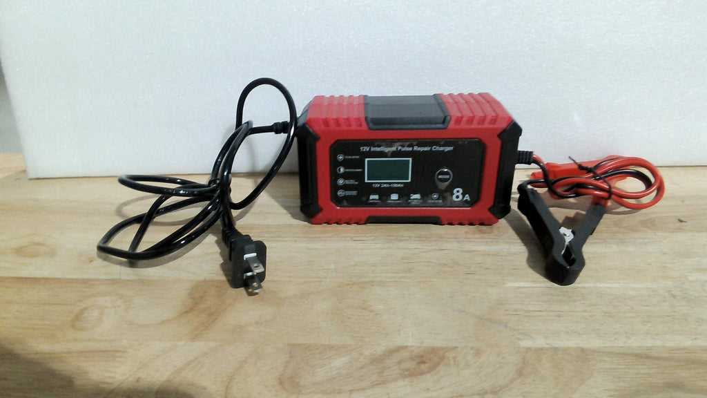 cargador de batería inteligente de 12V y 8A con función de reparación por pulsos (Pulse Repair) ( ARTICULO VIENE COMO SE MUESTRA EN LA IMAGEN 2 Y 3
