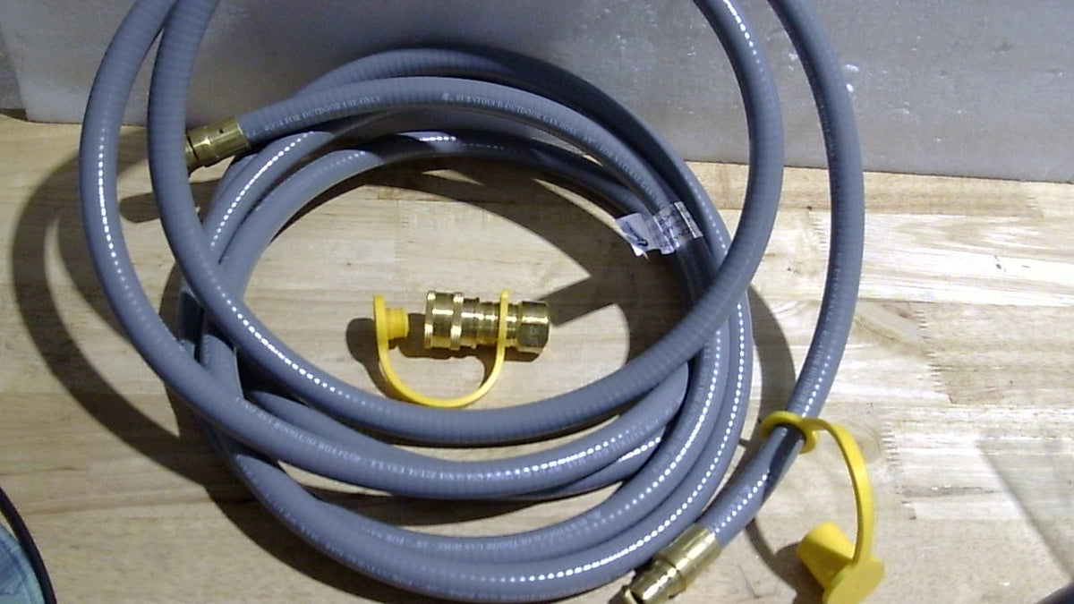 FALTA UN ACCESORIOS VER SEGUNDA FOTO-Manguera de gas natural de 15 pies y 1/2 pulgada con accesorios de conexión rápida, manguera de gas natural apta para barbacoas, parrillas, hornos de pizza, calentador de patio y más aparatos de NG/propano
