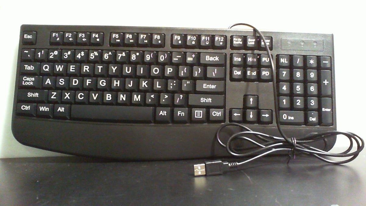 Teclado LPK577 con cable USB, teclado numérico y reposamuñecas