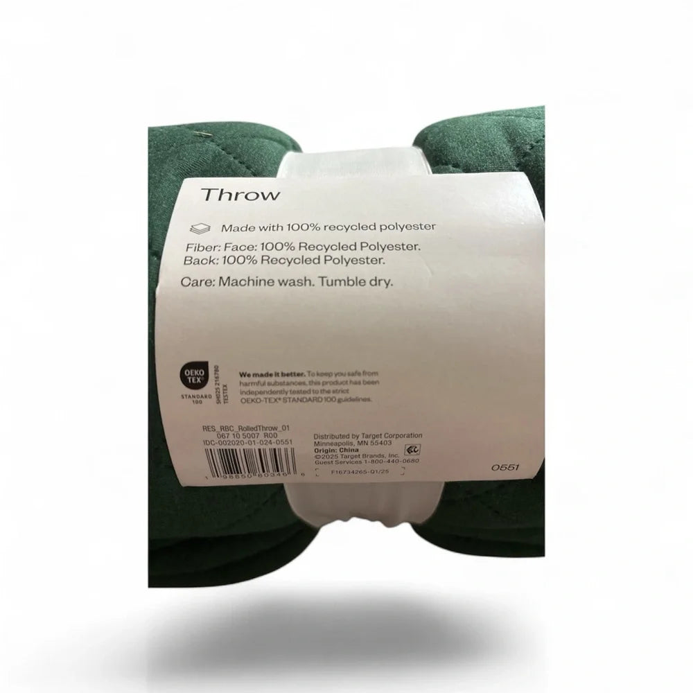 Manta Decorativa Room Essentials – Throw Verde 50" x 60", Suave y Acogedora