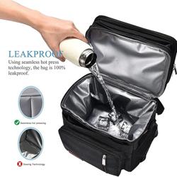 Bolsa de almuerzo MIYCOO para hombres y mujeres, doble compartimento a prueba de fugas | Bolsa térmica grande