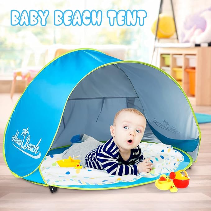 Monobeach Carpa de Playa Emergente Portátil para Bebé – Sombra con Protección UV, Refugio Solar Ligero para Exteriores