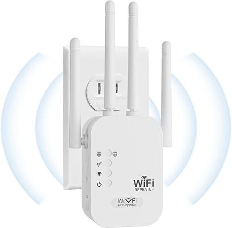 Extensor WiFi, repetidor WiFi, amplificador de Internet, extensores WiFi de largo alcance, amplificador de señal para el hogar, repetidor WiFi con puerto Ethernet que cubre hasta 9800 pies cuadrados