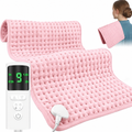 Almohadilla térmica de 17'' a 34'' para el dolor de espalda, almohadilla térmica eléctrica con 9 niveles de calor y 4 temporizadores de apagado automático, almohadilla térmica extragrande para cólicos menstruales y dolores musculares, lavable a máquina