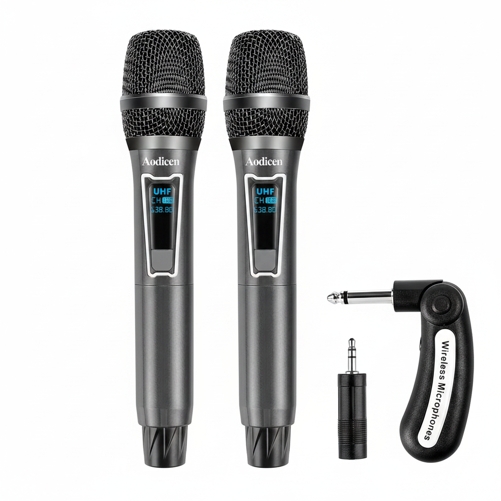 Micrófono inalámbrico de karaoke, sistema de micrófono de mano sin demoras con receptor recargable