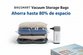 Bolsas de Almacenamiento al Vacío con Bomba Eléctrica | Ahorra hasta 80% de Espacio | Ropa y Ropa de Cama | 1 Set