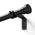 SOLO 1 BARRA | Barra para cortina YaFex ajustable de 81 a 366 cm, diámetro de 2,5 cm, negra