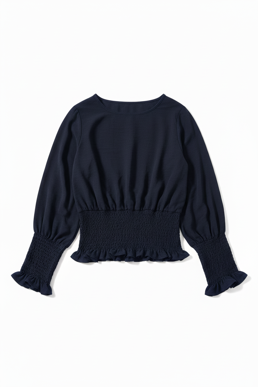 Blusa azul oscuro sin modelo