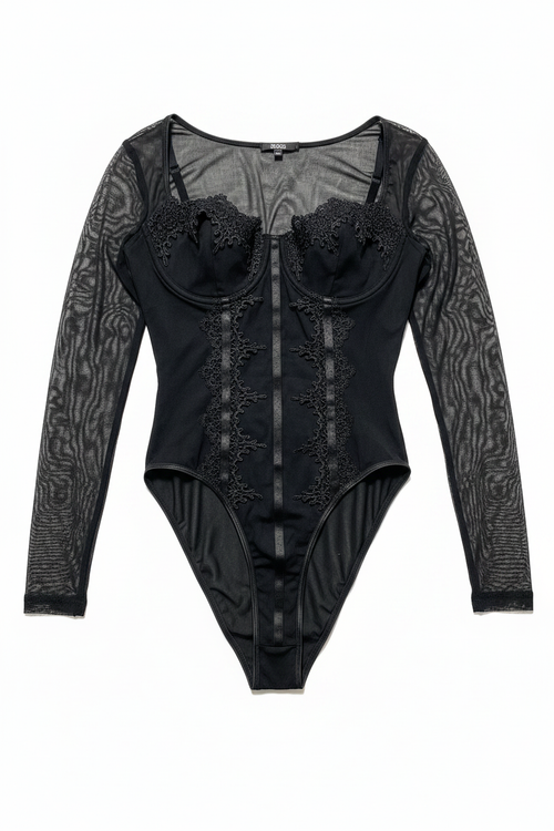 Bodysuit negro flat lay