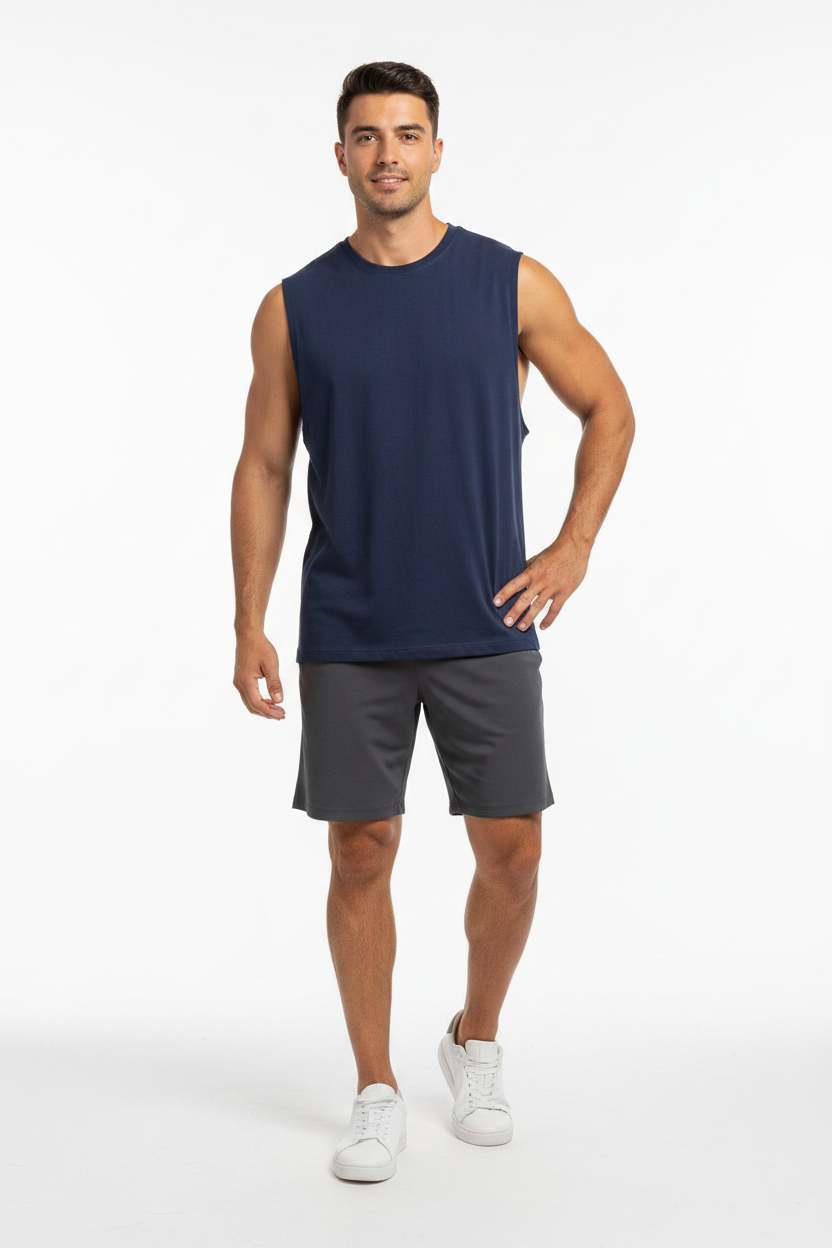 Camiseta Azul Marino Con Modelo