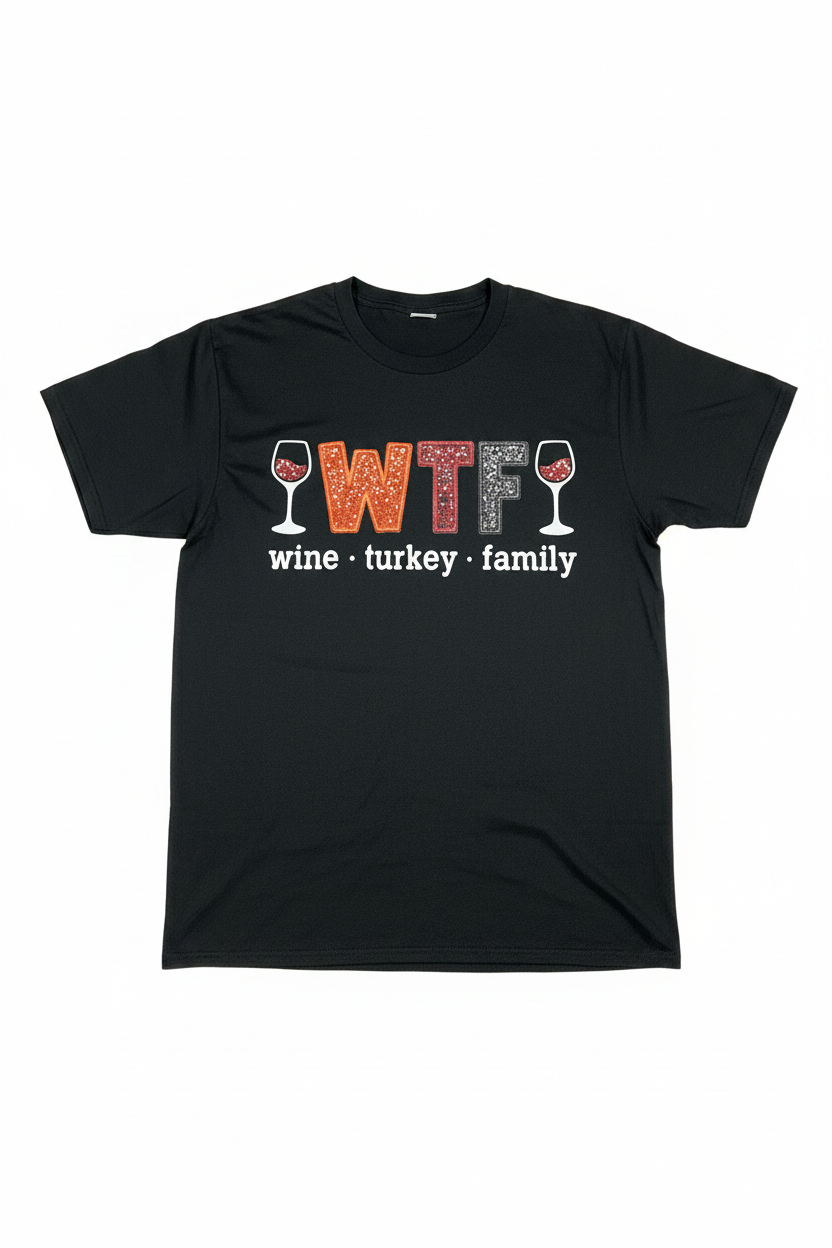 Camiseta WTF flat lay