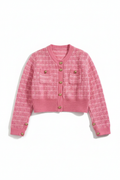 Cardigan rosa tweed sin modelo
