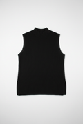 Chaleco negro punto acanalado - flat lay
